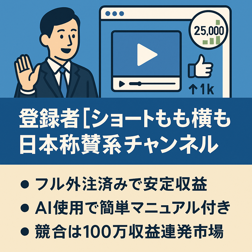 切り抜き：【ショートも横も数字が取れている】登録者2.5万人の日本称賛系チャンネル【フル外注】