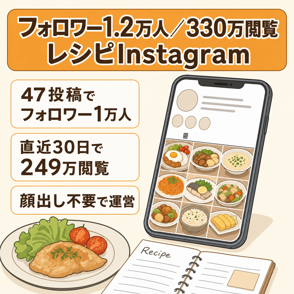 【フォロワー1.2万人】PV330万閲覧の献立・レシピ系Instagramアカウント