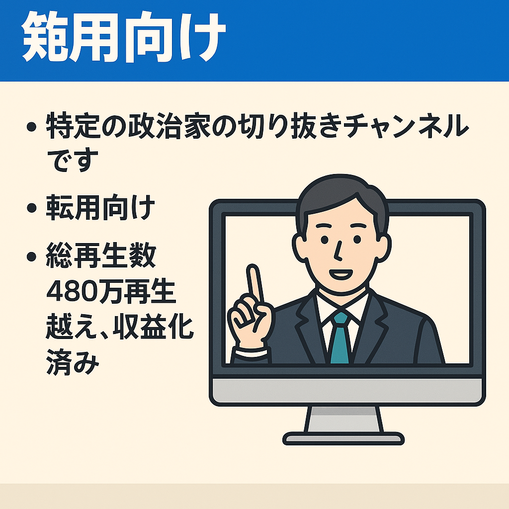 政治系切り抜きチャンネル※転用向け　総再生数480万再生越え