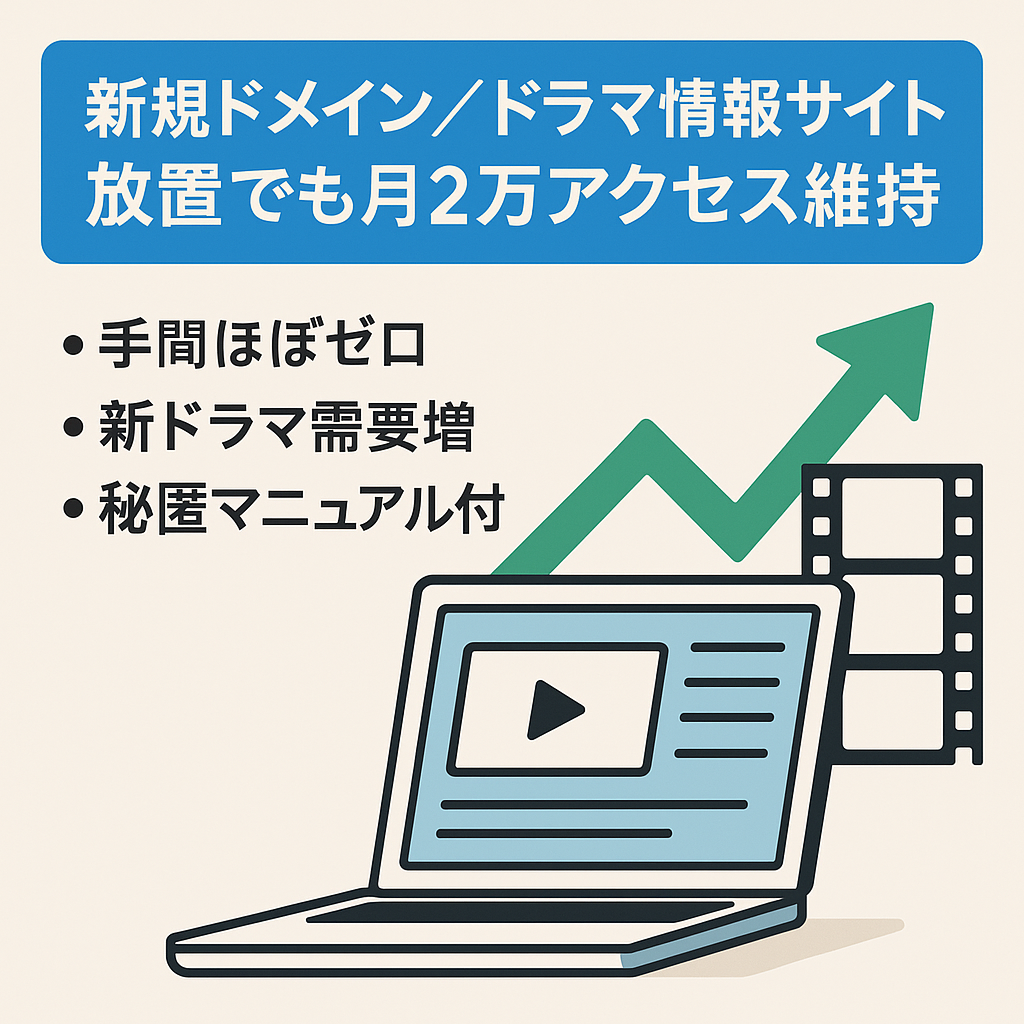 これからドラマサイトやろうという人に最適！1年放置してもアクセスある優良新規ドメインサイト