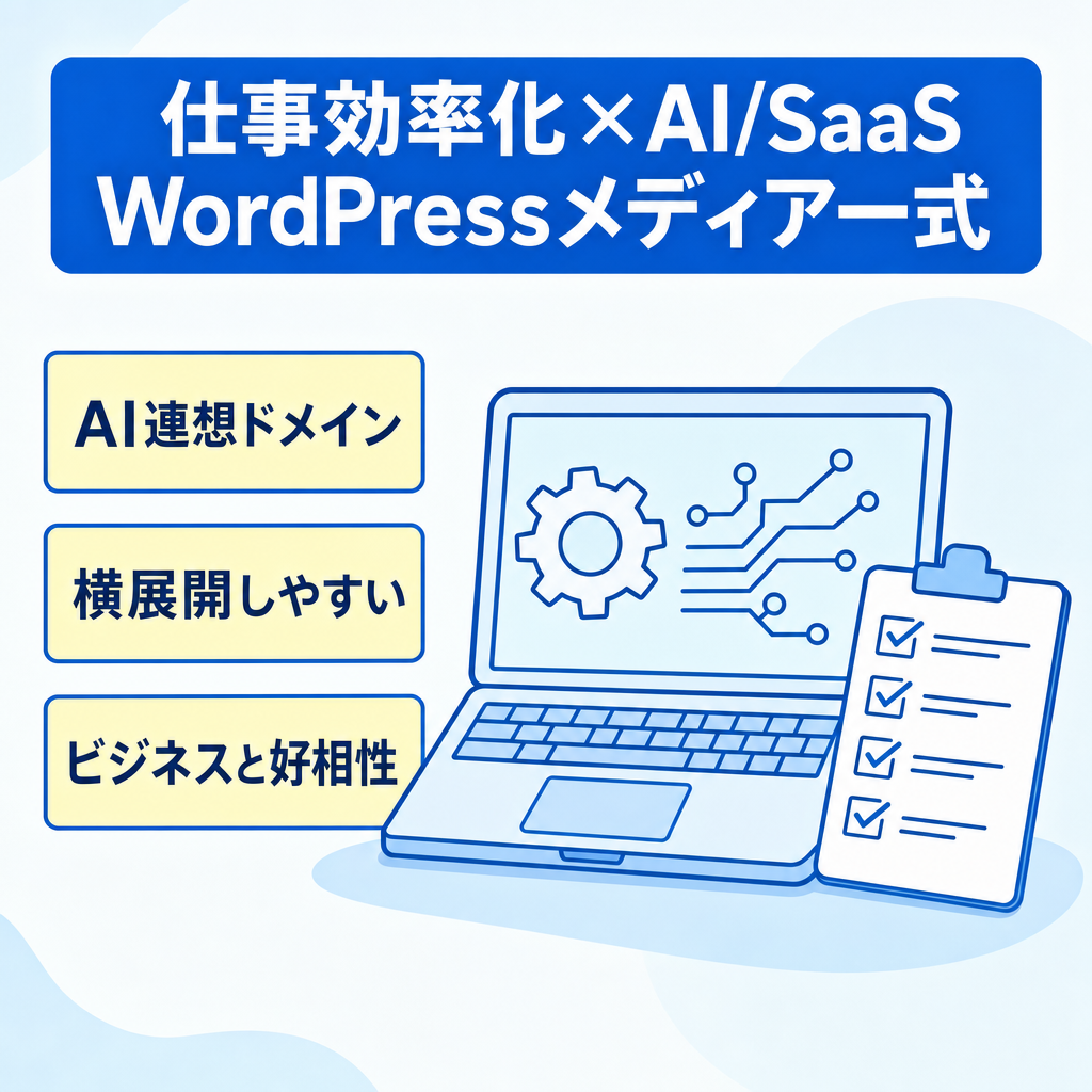 仕事効率化・AI/SaaSアフィリへ展開しやすいWordPressメディア一式