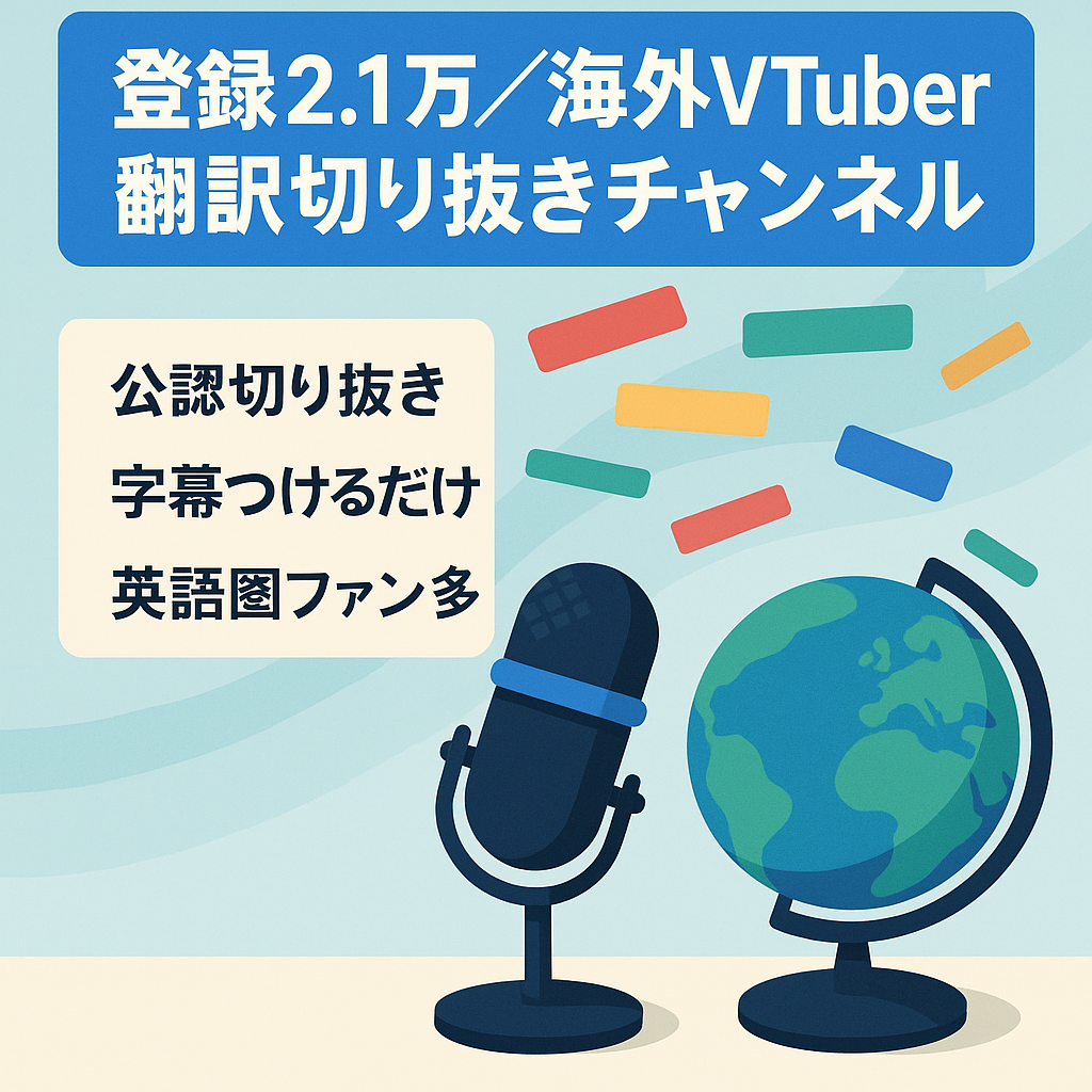 【登録者2.1万人越え】海外VTuberの翻訳切り抜きチャンネル（収益化済み）