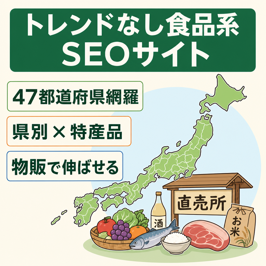 【トレンドなし】食品系キーワードで上位表示多数のSEOサイト
