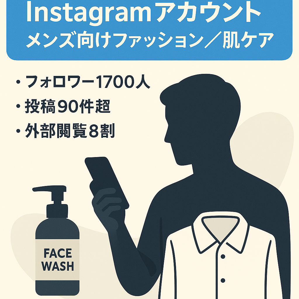 【Instagram フォロワー1700人】メンズに向けたファッション・スキンケア・ニキビ対策