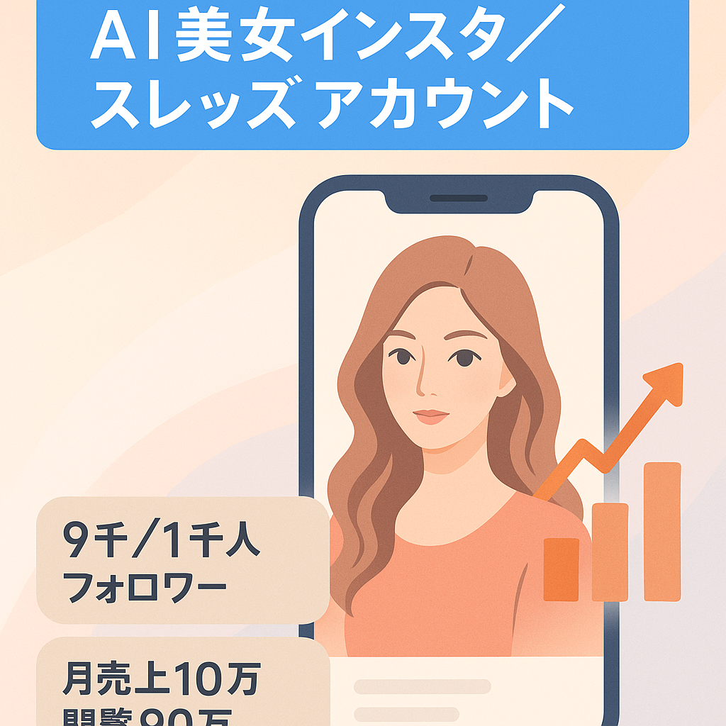 【最終値下げ】【Instagramフォロワー9,000人】AI美女アカウント【スレッズフォロワー1100人】