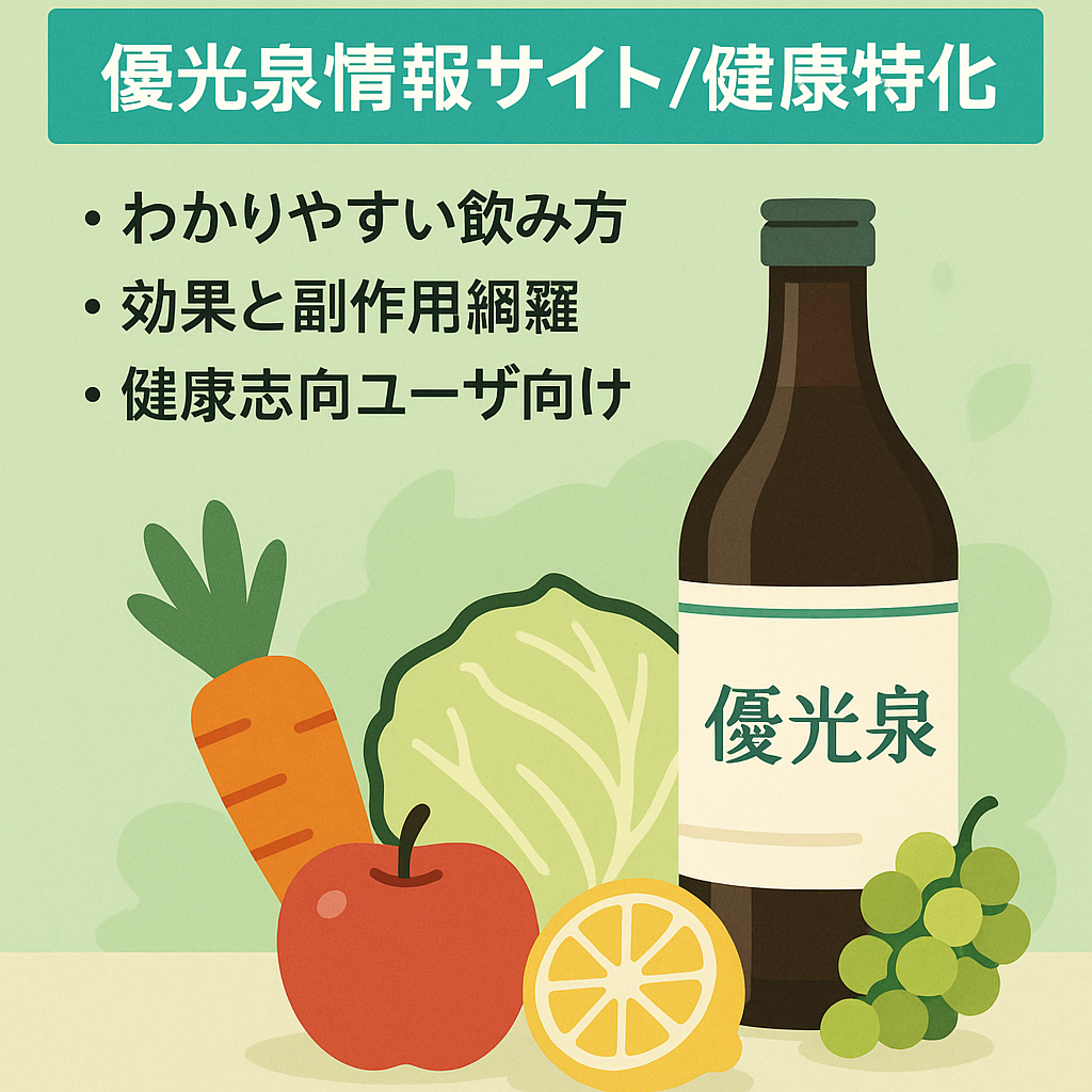 優光泉の効果や副作用、効果的な摂取方法を知りたい方に関する情報サイト