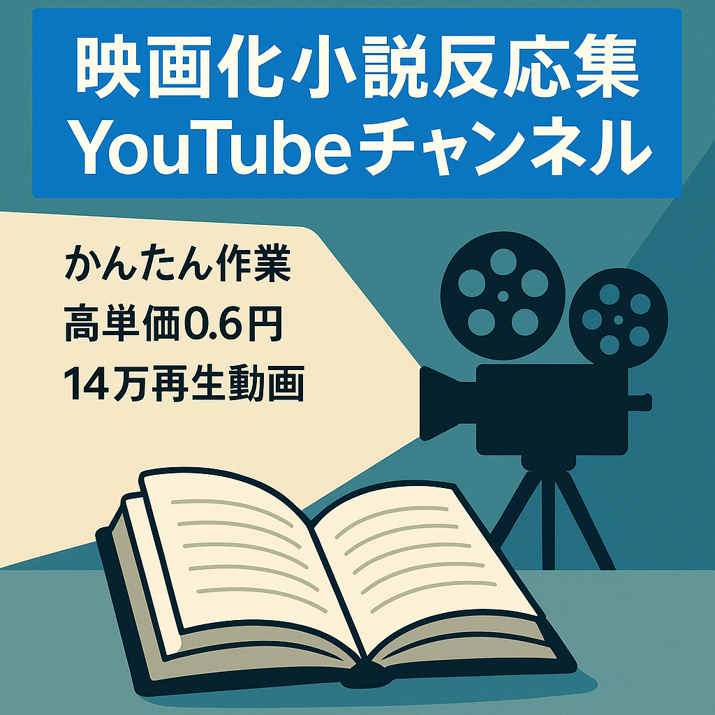【4/18収益化/14万回再生動画あり】有名映画化小説の反応集チャンネル【登録者1330人/高広告単価0.6円】