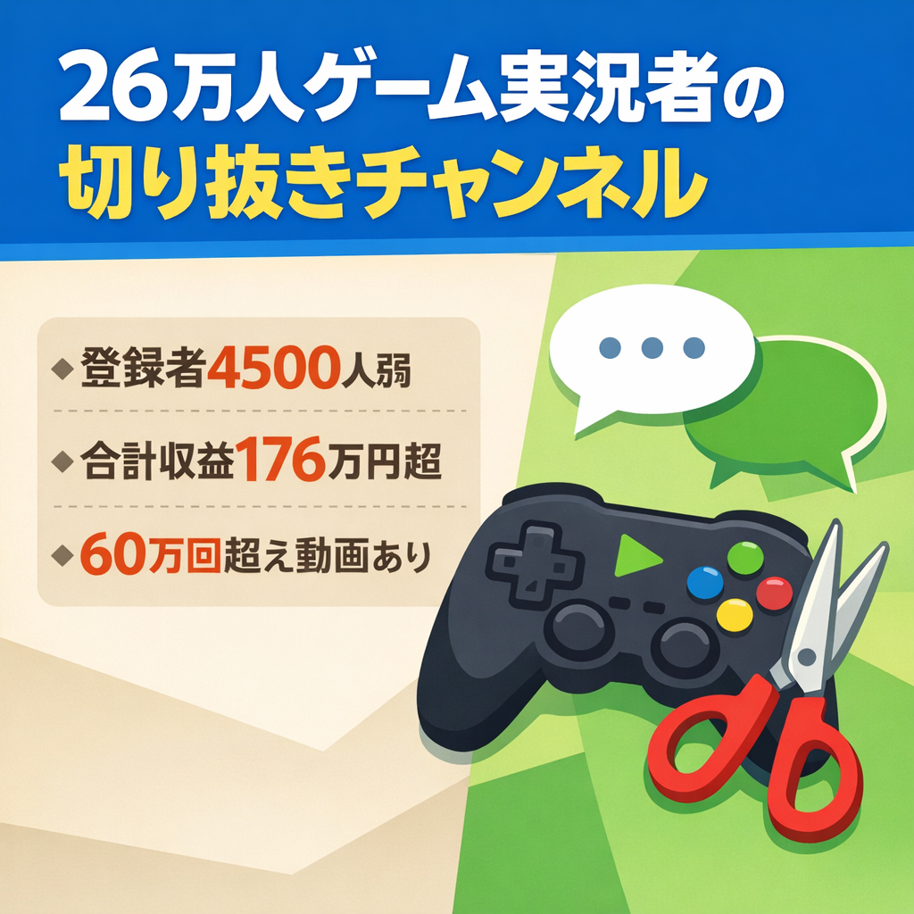 【登録者4500人弱】登録者26万人のゲーム実況者切り抜きチャンネル！