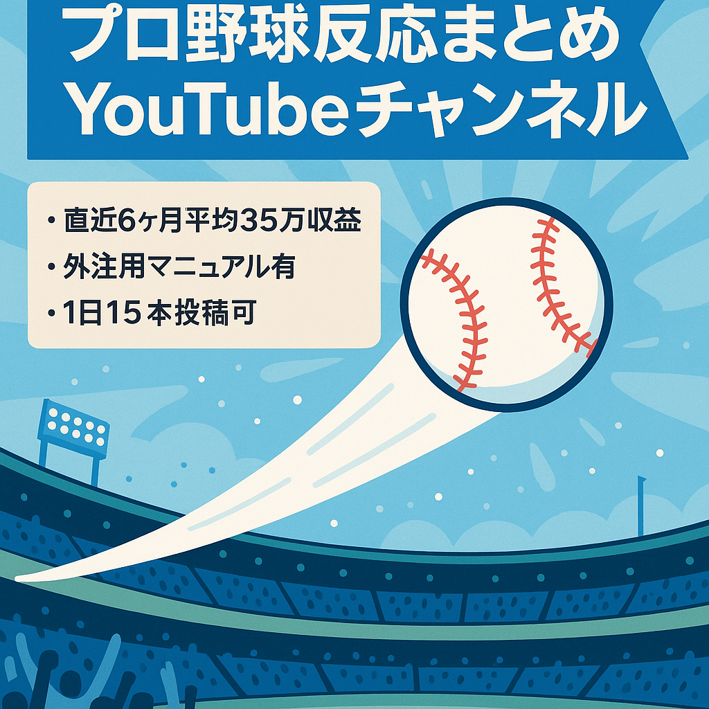 【属人性なし・直近6ヶ月平均35万円収益・運用負担が少ない】プロ野球2ｃｈ反応まとめ　YouTubeチャンネル