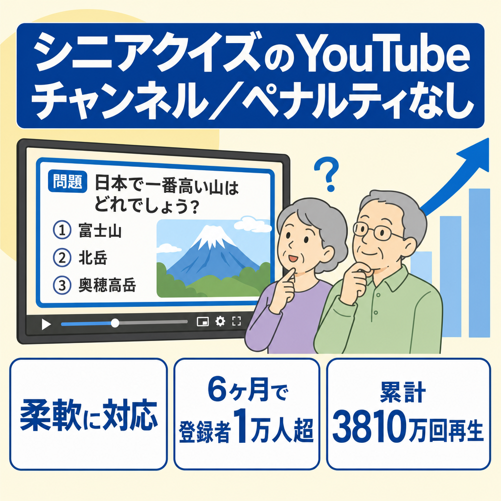 【柔軟に対応】★6ヶ月で10000人超！◆直近動画が15日間100万回超＆リアルタイム60分2万超連発中◆シニアクイズ系・非属人・ペナルティ無・YMM4データ譲渡