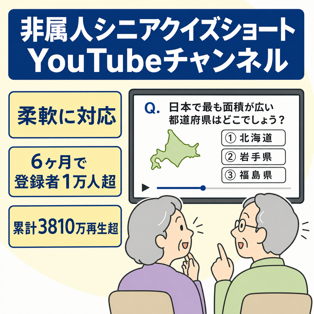 【柔軟に対応】★6ヶ月で10000人超！◆直近動画が15日間100万回超＆リアルタイム60分2万超連発中◆シニアクイズショート系・非属人・ペナルティ無・YMM4データ譲渡