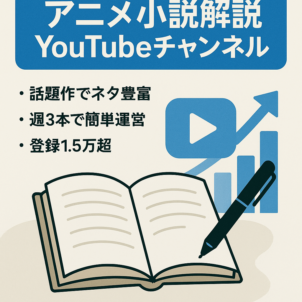 【11月,12月連続収益100万越え達成】大人気アニメ化小説の解説ch【早い者勝ち/登録者約1.5万】