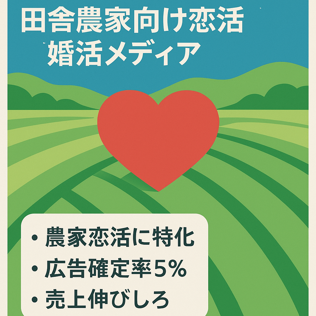 【田舎や農家等に特化した恋活・婚活メディア】広告選び・記事追加などで大きく改善余地あり