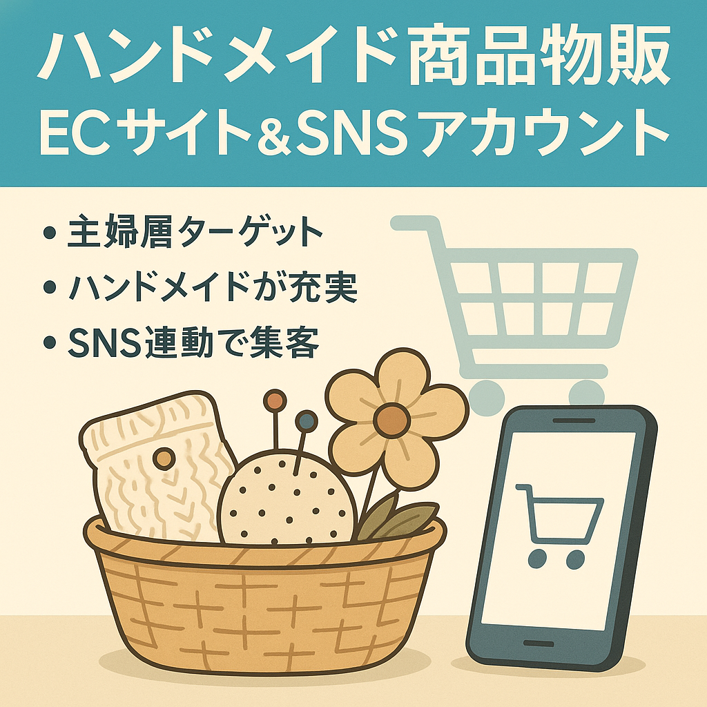 ハンドメイド商品物販ECサイト&SNSアカウント