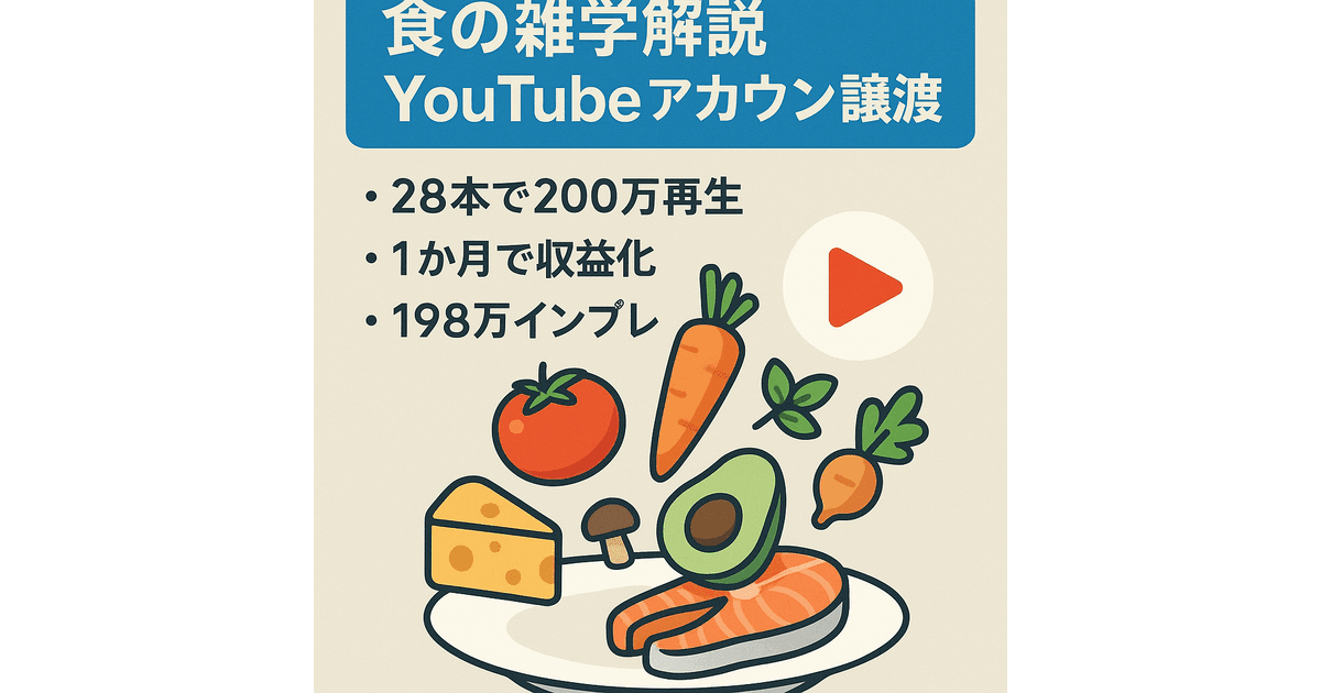 動画28本で総再生数200万以上、登録者数4900人以上】食の雑学ゆっくり