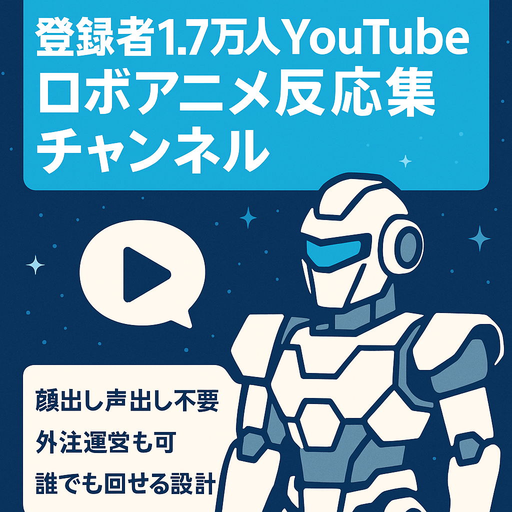 【訳あり・申込は1月中まで】登録者17000人、ゆっくり反応集ｃｈ、人気のロボットアニメ・漫画【2023年収益300万円】