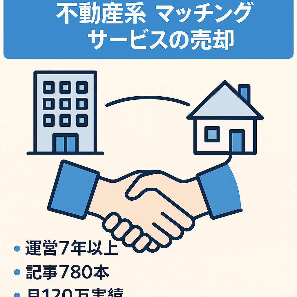 【過去に月120万超】不動産系マッチングサービスの売却