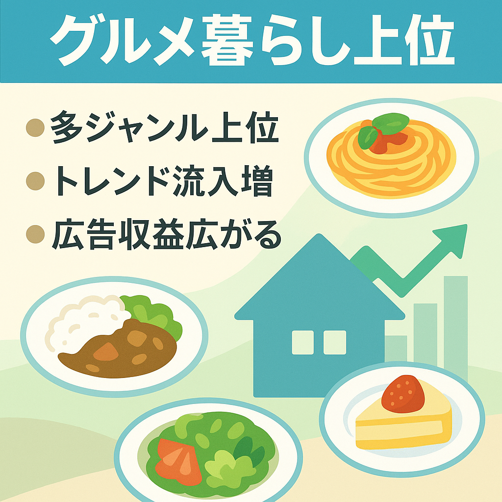 【雑記ブログ】グルメ・暮らしネタが多く上位表示しているキーワード複数あり！