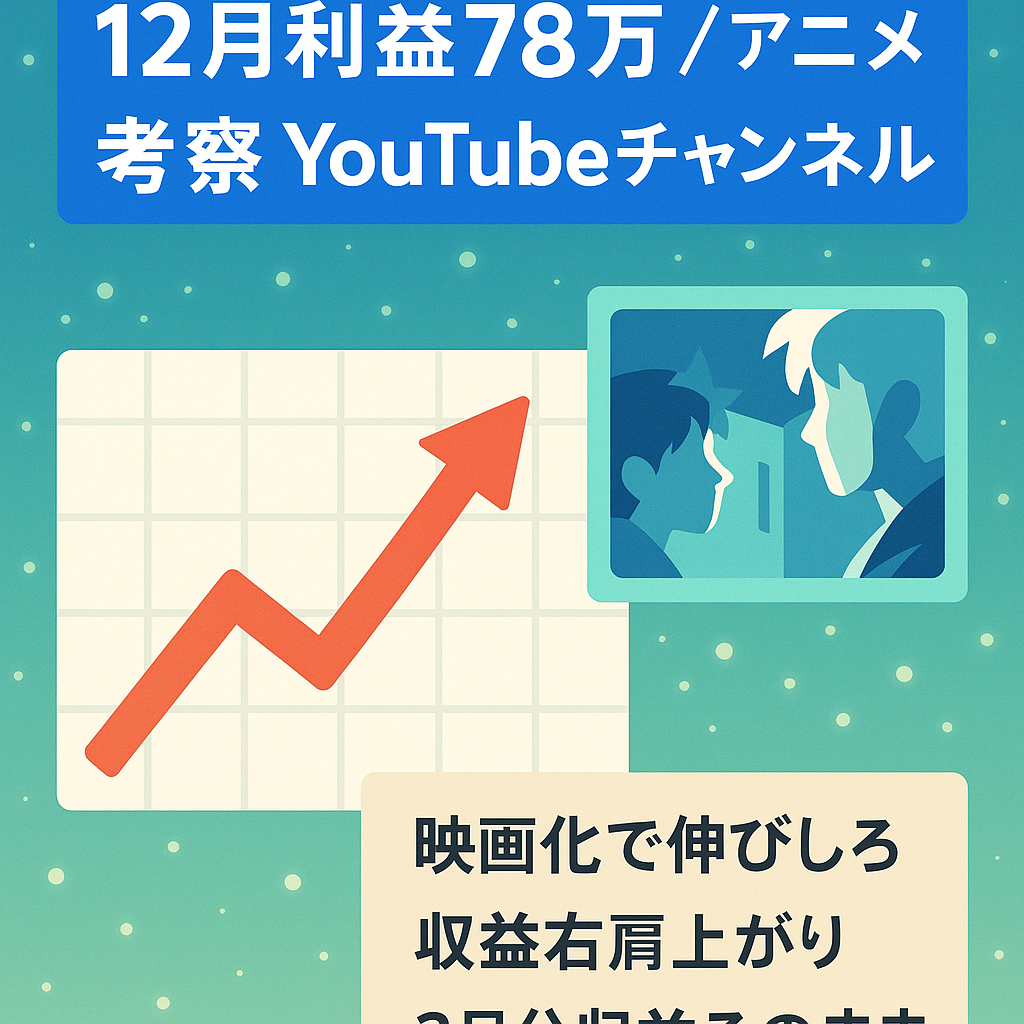 【12月利益78万円】アニメの考察系YouTubeチャンネル【属人性なし】