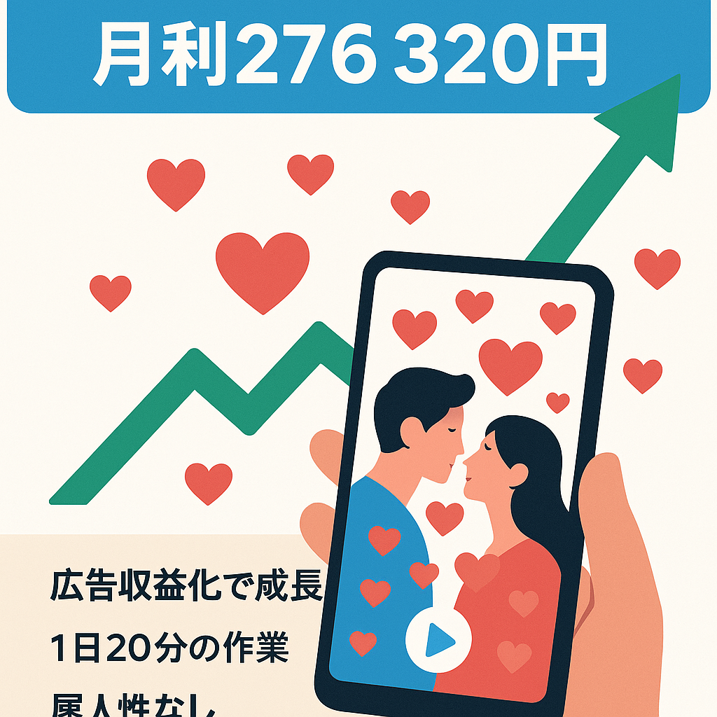 【最高月利¥276,320】【TikTok恋愛アカウント】今後TikTokの広告収益化で利益増大の可能性あり！