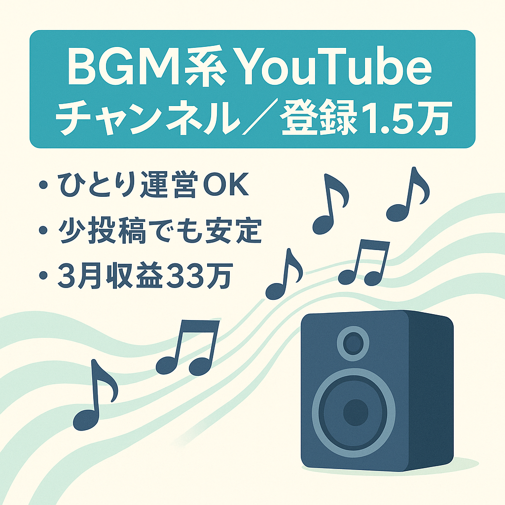 【YouTubeチャンネル・登録者数 15300人超え】BGM系、伸び盛り3月収益は33万確定。属人性なし。