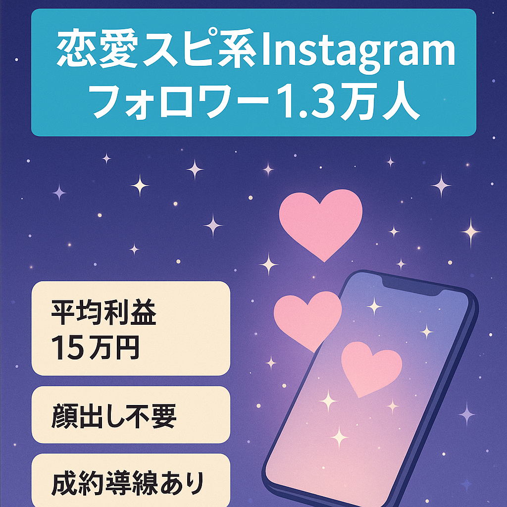 【フォロワー1.3万人】恋愛スピリチュアル系Instagramアカウント（属人性なし）