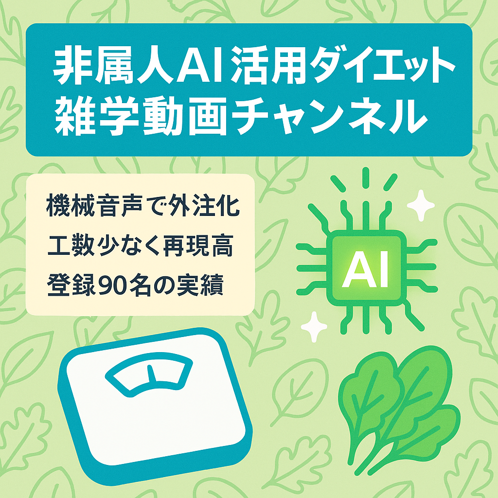 【非属人/AI活用/登録者９０名】ダイエット系雑学チャンネル