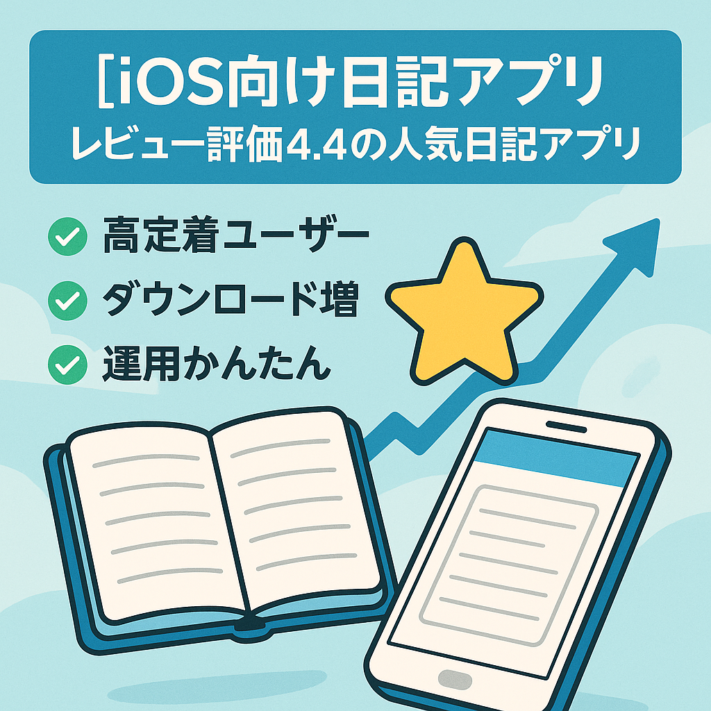 【iOS向け日記アプリ】レビュー評価4.4の人気日記アプリ