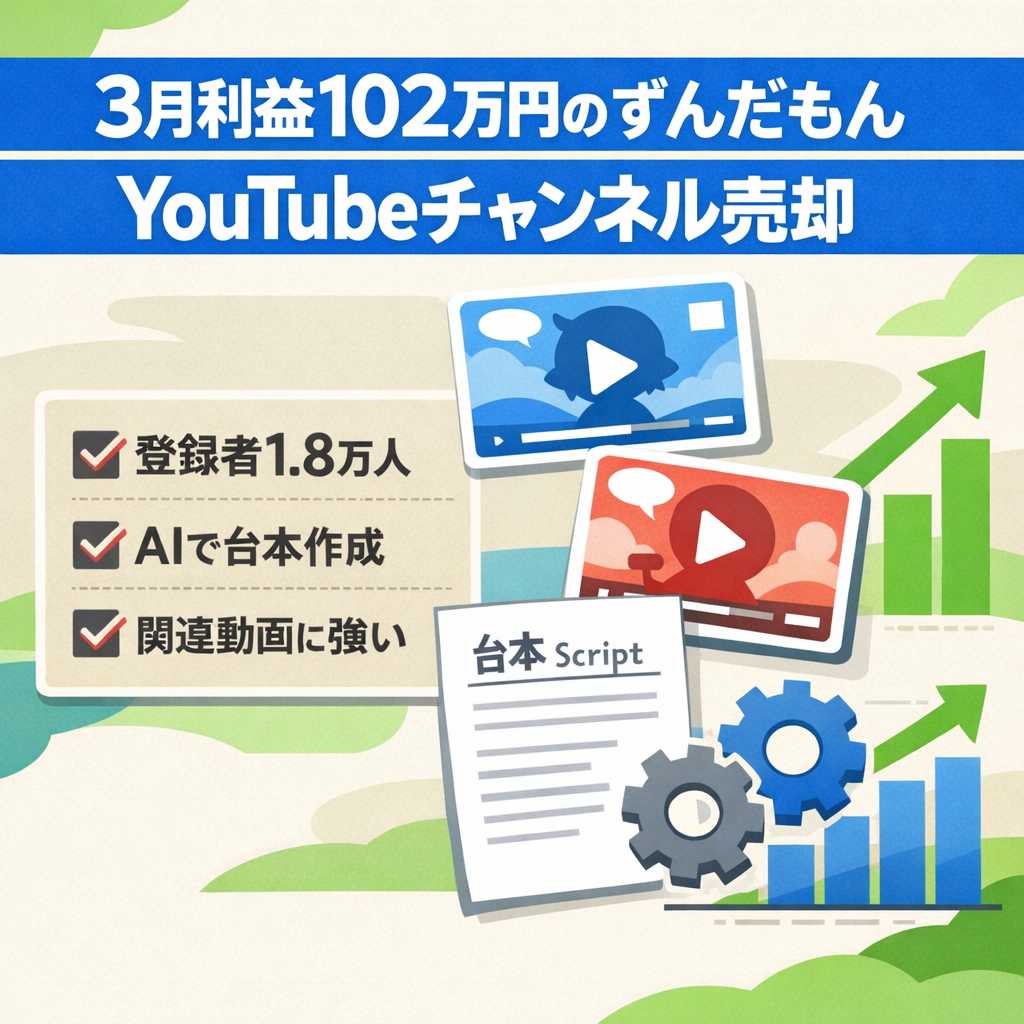 【3月102万円/台本編集外注】登録者1.8万人ずんだもんYoutubeチャンネル