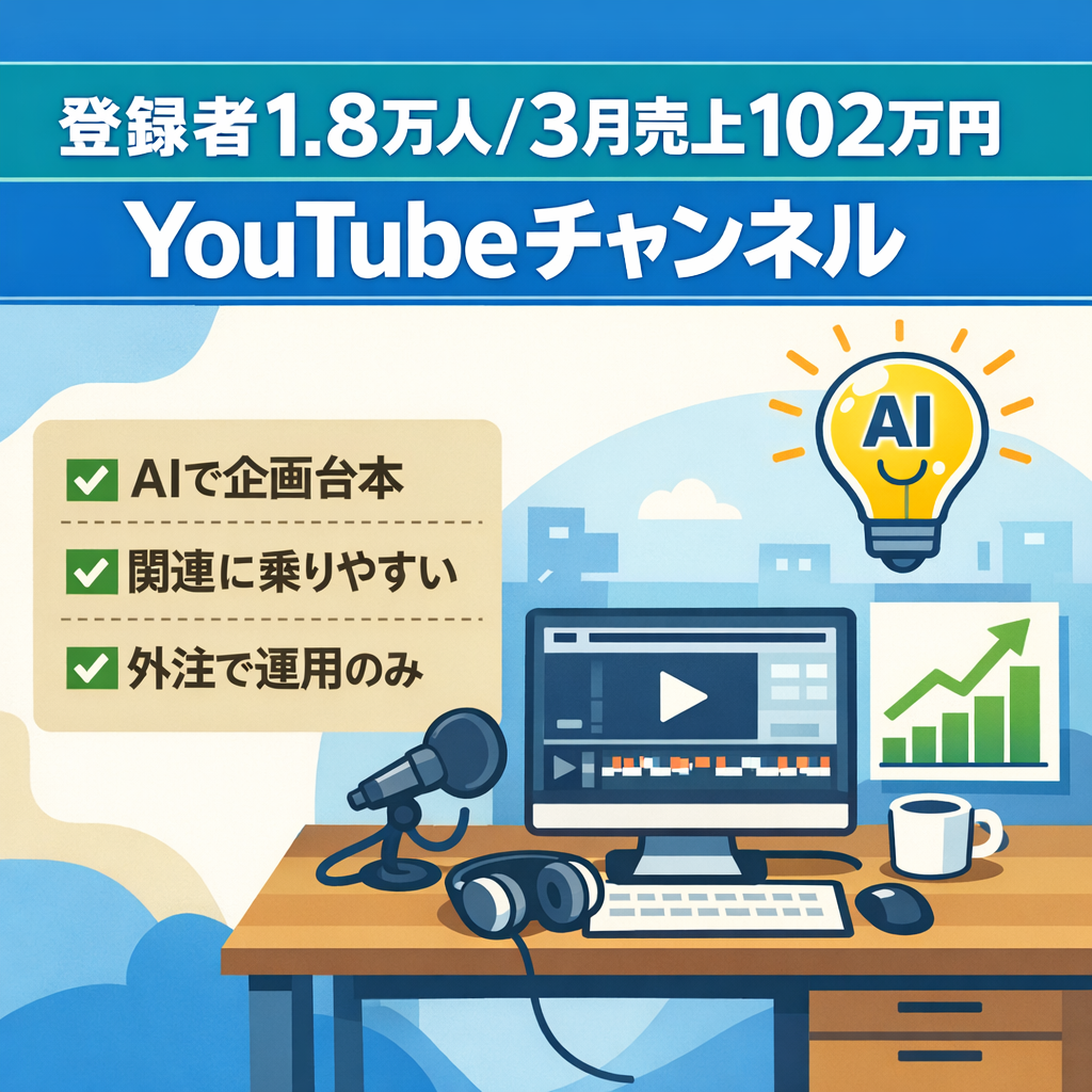 【3月売上102万円/台本編集外注】登録者1.8万人ずんだもんYoutubeチャンネル