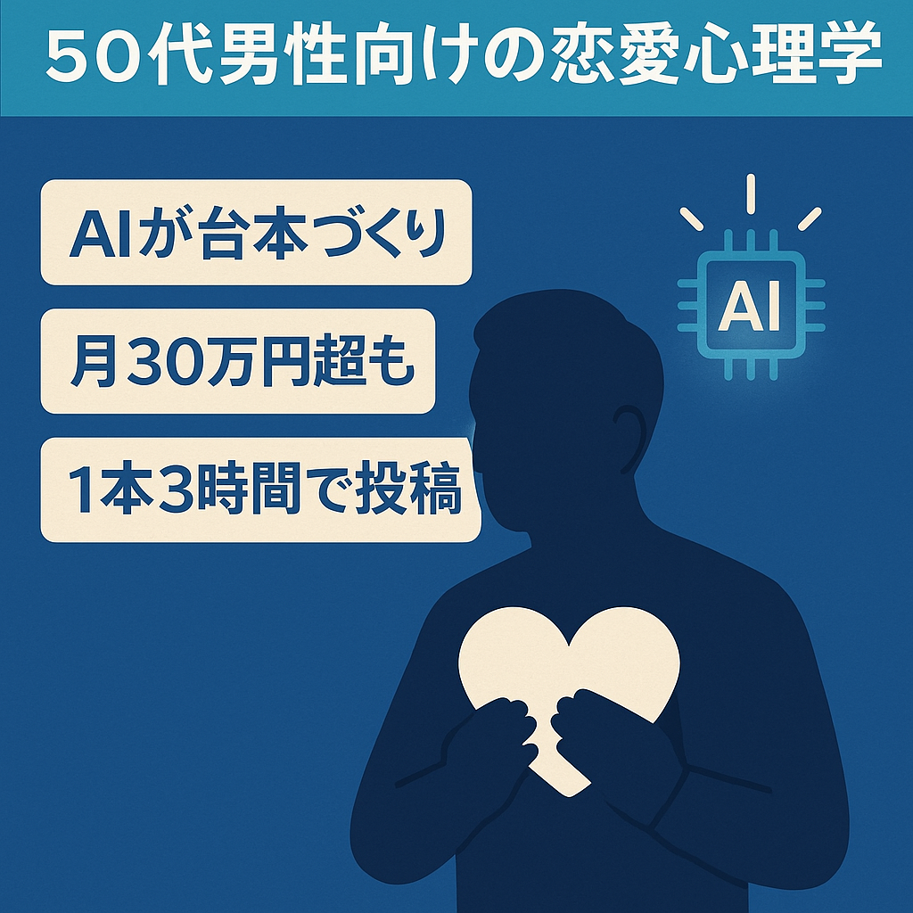【タイトル・台本生成GPTs譲渡】５０代男性向けの恋愛心理学