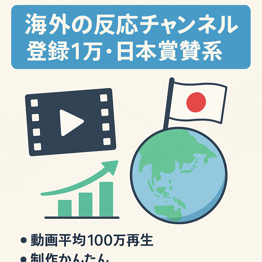【最終値下げ】日本賞賛系・海外の反応チャンネル【登録者1万人超え】