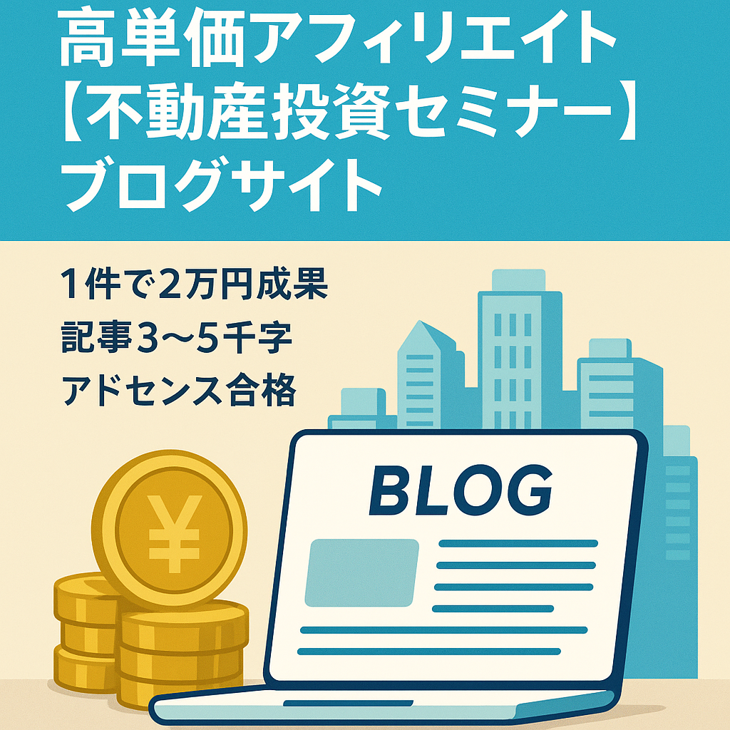高単価アフィリエイト【不動産投資セミナー】ブログサイト