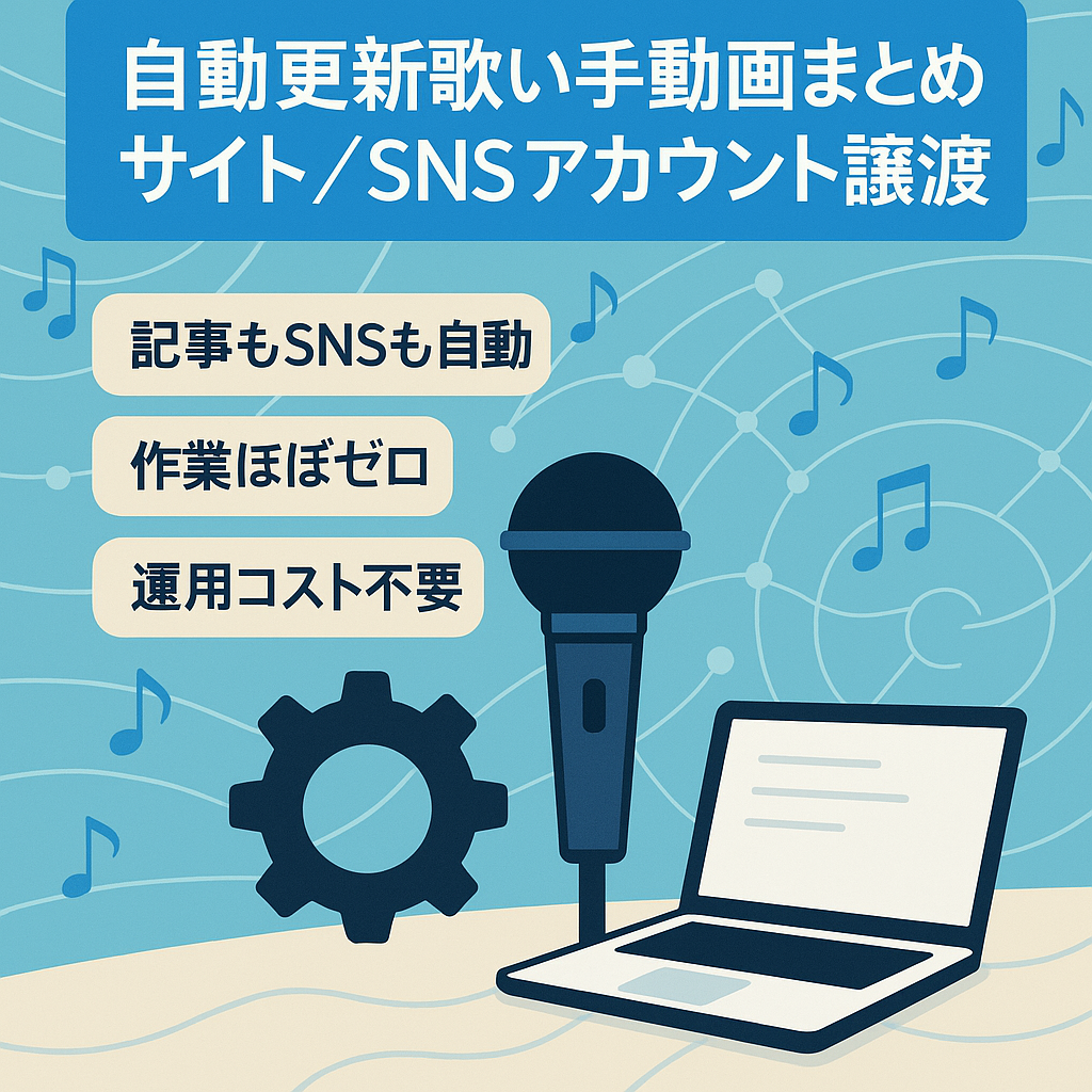 ※最終値下げ【記事自動更新】有名な歌い手グループを集めた動画まとめサイト  SNSアカウントも譲渡