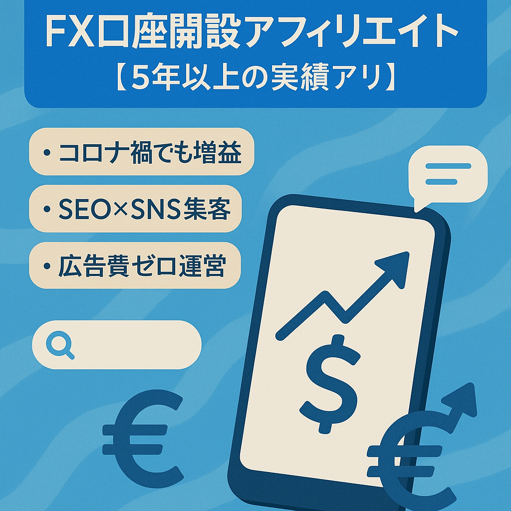 FX口座開設アフィリエイト【5年以上の実績アリ】