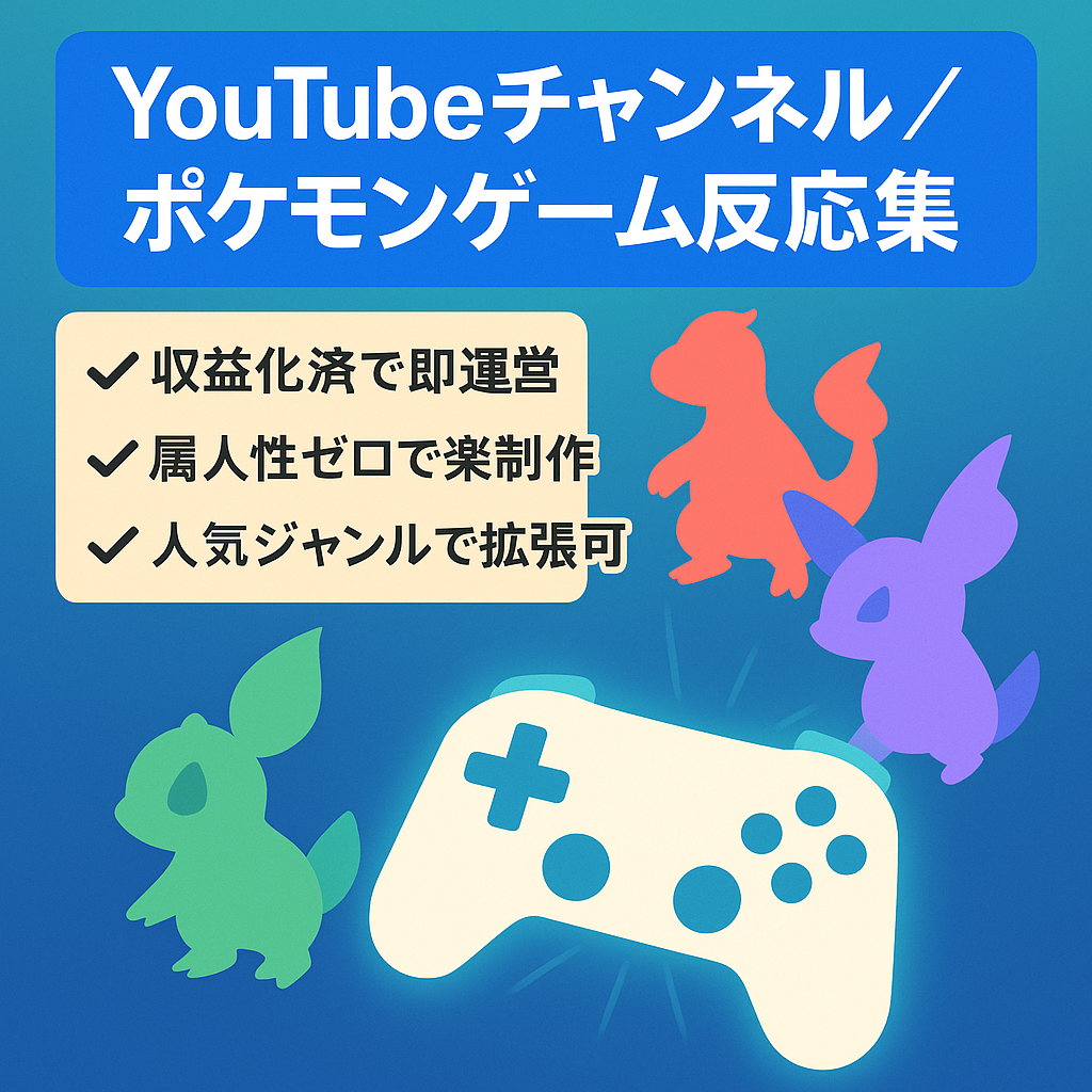 ポケモン関連のゲーム反応集登録者4000人安定収益可能属人性なし