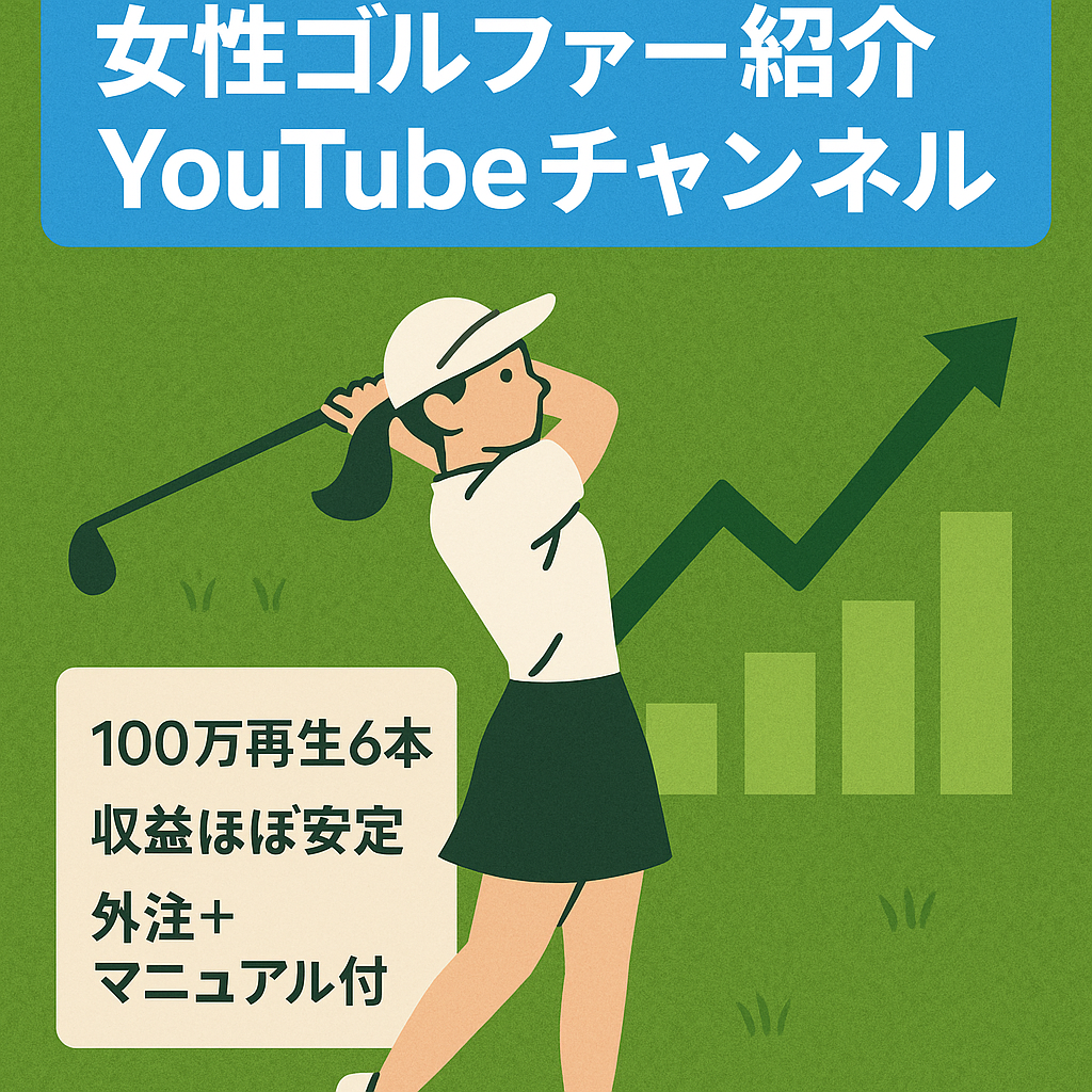 【YouTube登録者3.1万人】女性ゴルファー紹介チャンネル ※外注様~マニュアルまで全て引き継ぎ可能