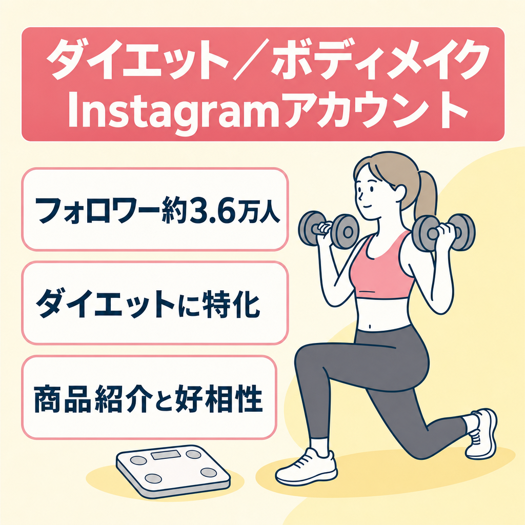【フォロワー約3.6万人】ダイエット・ボディメイク 情報を発するInstagramアカウント