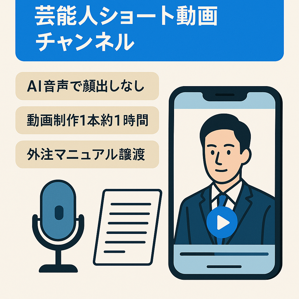 【最高月間収益：35万円】芸能人ショート動画チャンネル