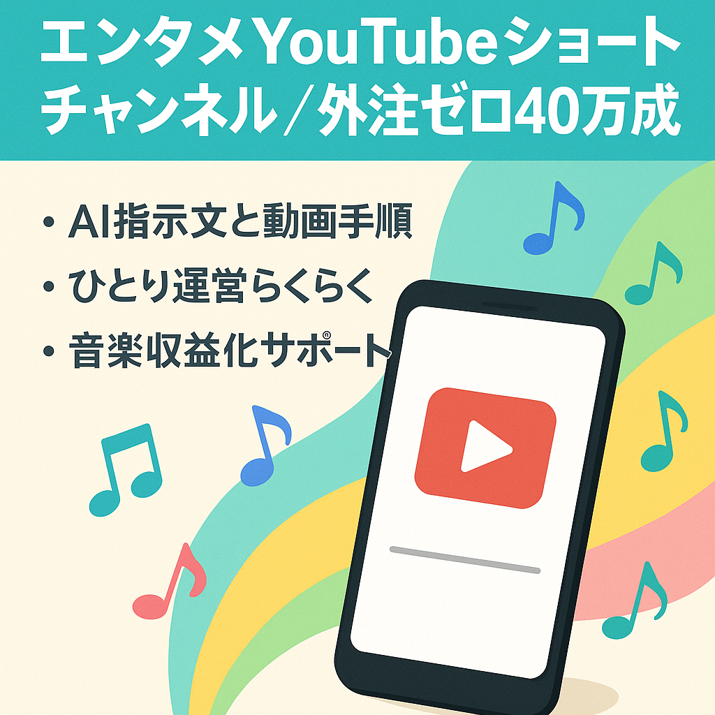 外注コストゼロで初月40万円達成！エンタメ系YouTubeショート特化チャンネル｜AIプロンプト＆マニュアル完備で1人でも外注でも運営できます