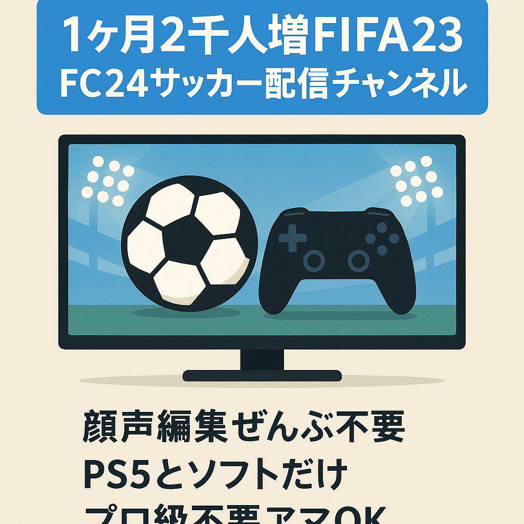 【直近1ヶ月2,000人増】顔＆声＆編集無しのFIFA23＆FC24サッカーゲーム配信チャンネル
