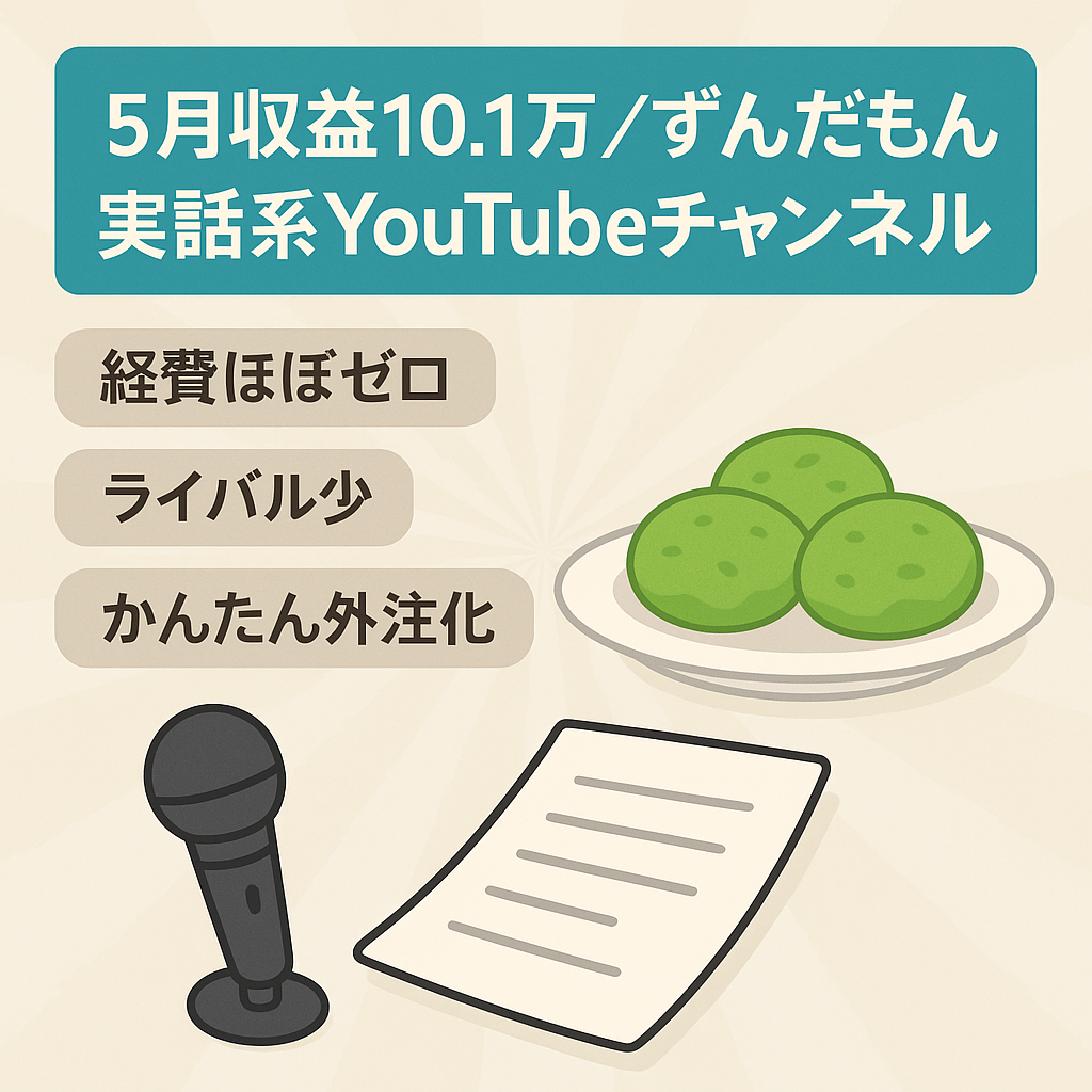 【5月収益10.1万円】ずんだもん実話系Youtubeチャンネル【外注可】