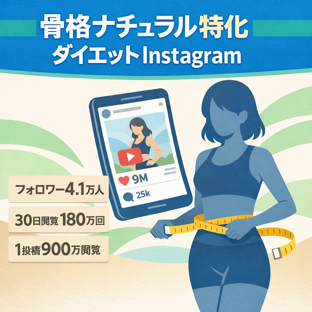 【フォロワー4.1万人】30日閲覧180万超｜骨格ナチュラル特化ダイエットInstagram