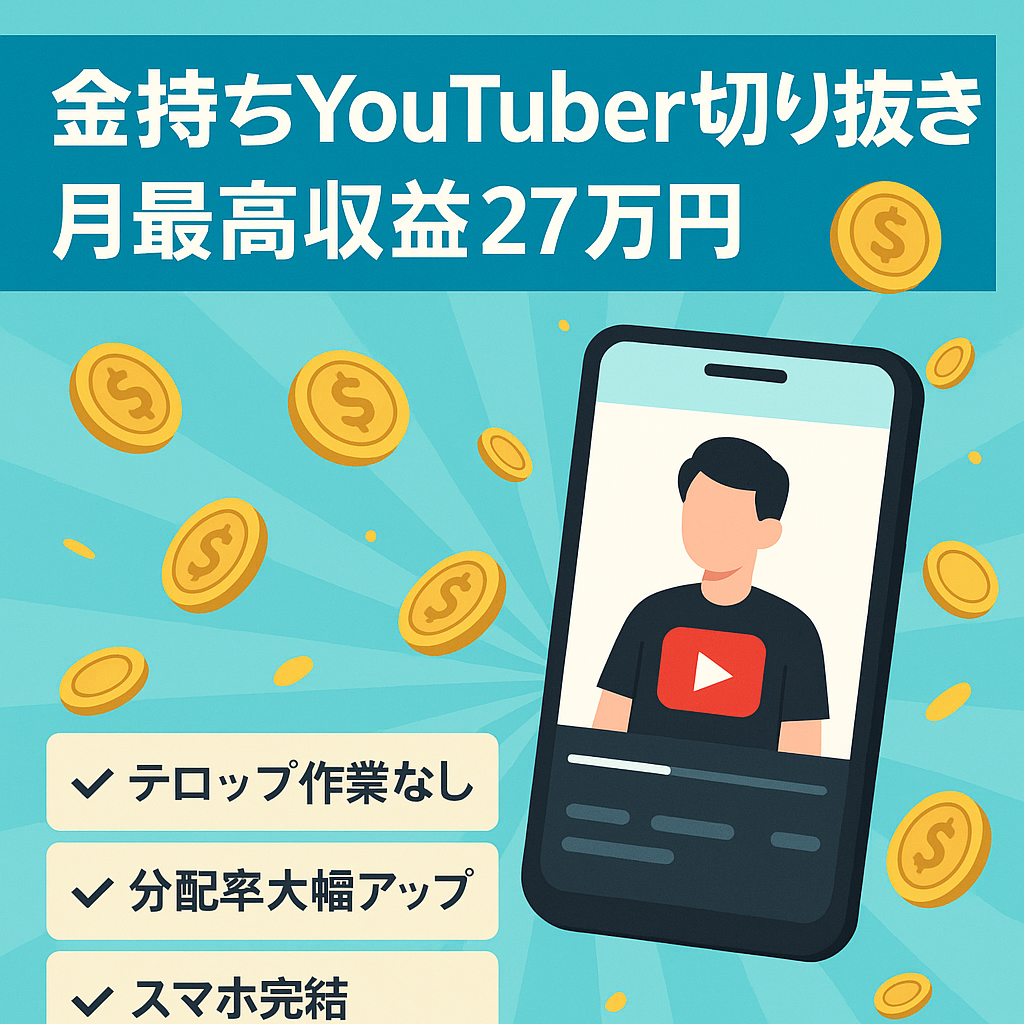 金持ちYouTuberの切り抜き【月の最高収益27万円】
