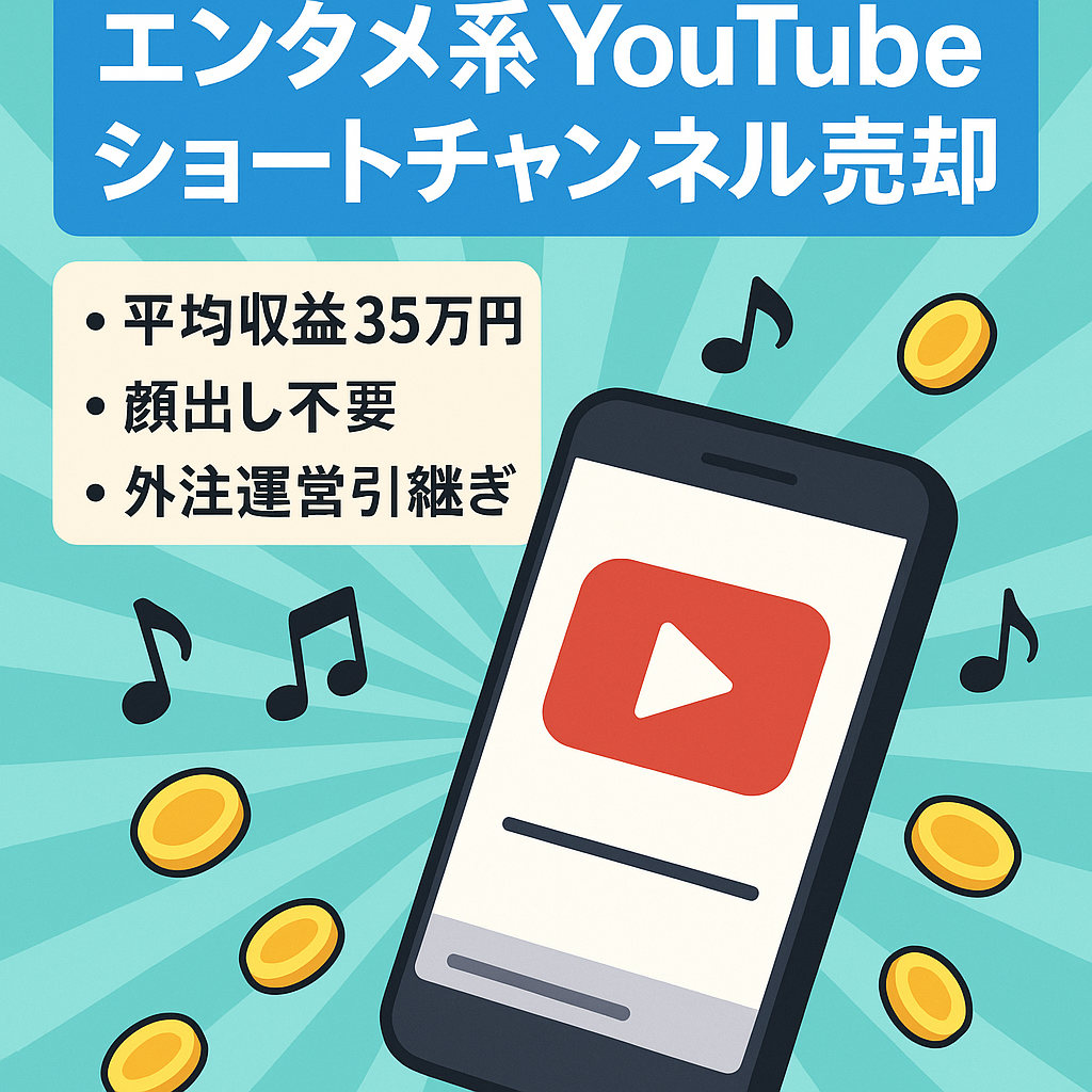 【BGMと著作権収益を含めて平均約35万円！】【11月最高益更新中】登録者3万人超え!エンタメ系YouTubeショートチャンネル【属人性なし】外注スタッフ引継ぎ可能