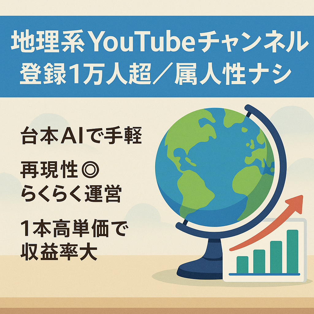 【属人性ナシ / 登録者1万人超】「右肩上がり」かつ「ネタ切れ知らず」の地理に関するYouTubeチャンネル