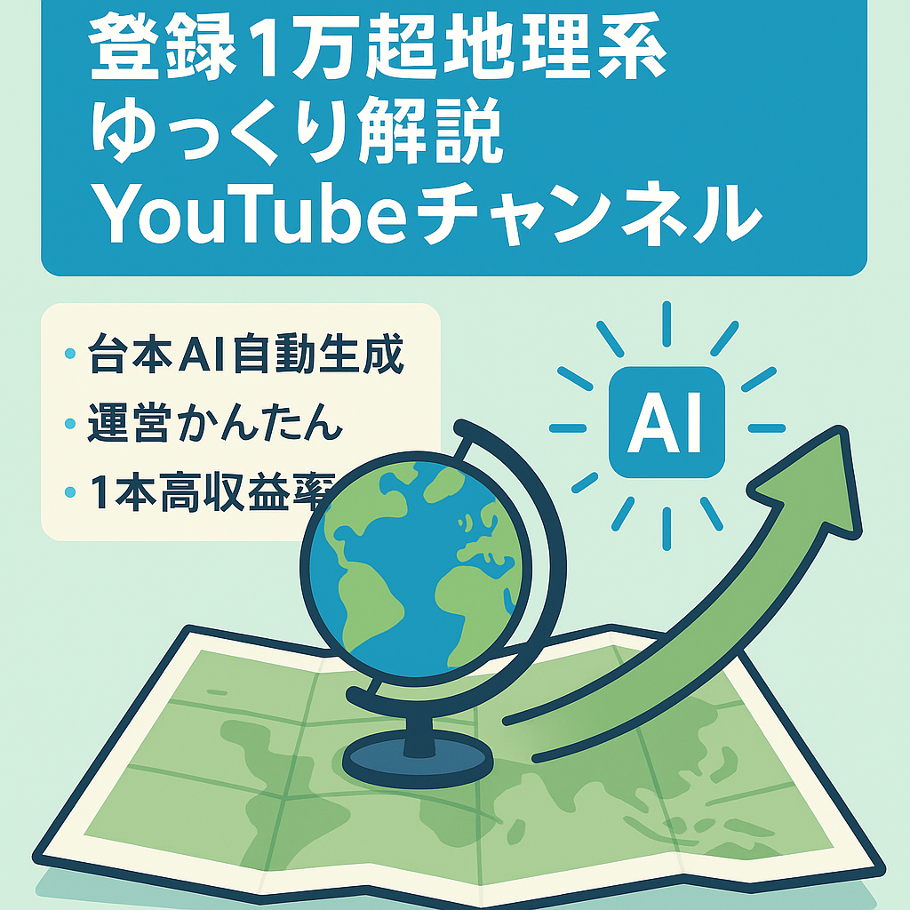 【属人性ナシ / 登録者1万人超】「右肩上がり」かつ「ネタ切れ知らず」の地理に関するYouTubeチャンネル【ゆっくり解説】