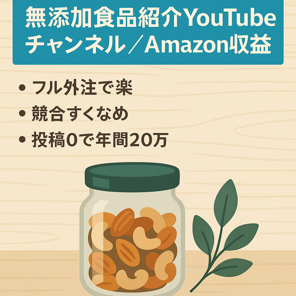 【アフィリエイト収入あり（Amazon）】貴重な無添加食品紹介チャンネル登録者17000以上