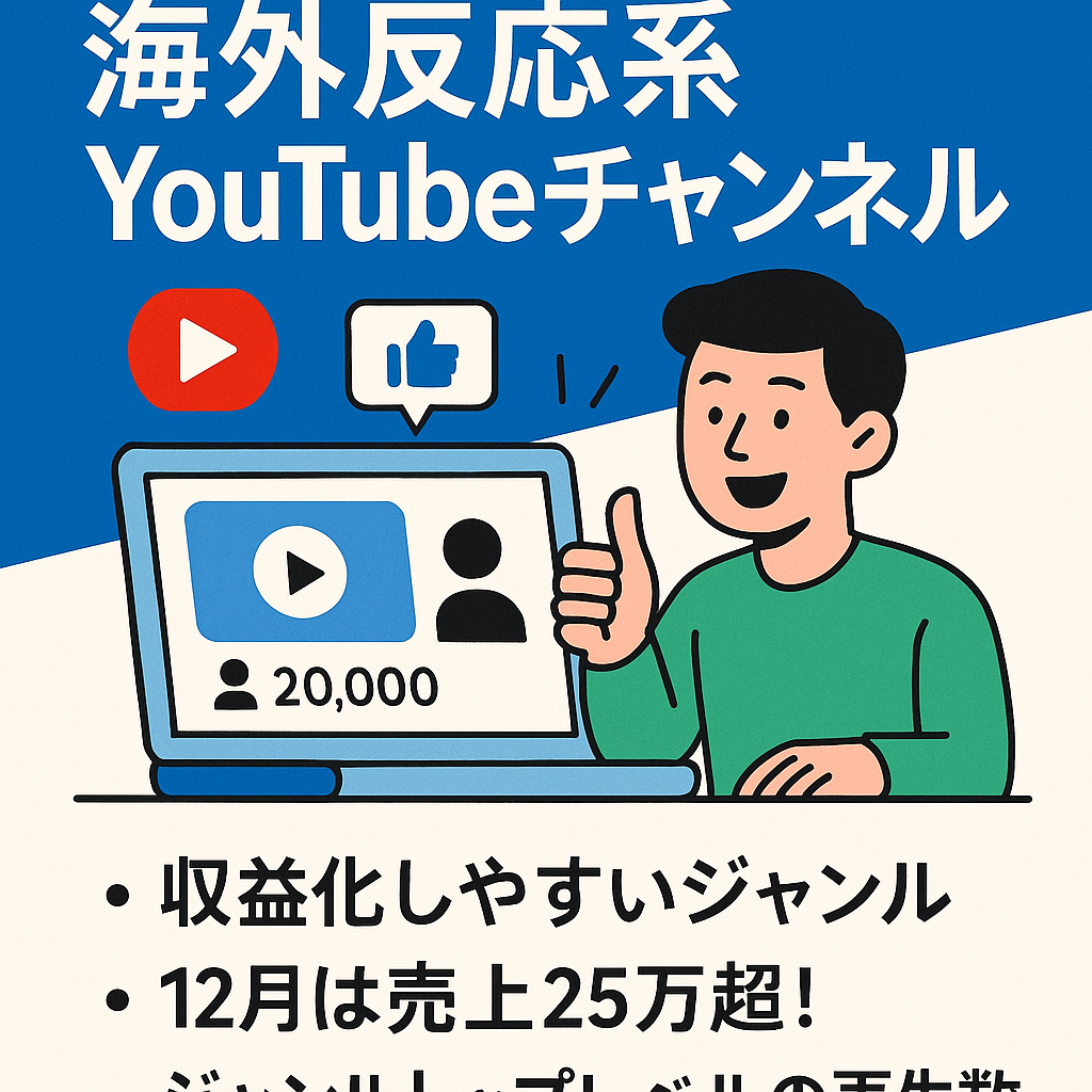 【即決優遇！】登録者数2万人！海外反応系ジャンルのYouTubeチャンネル！【切り抜き】