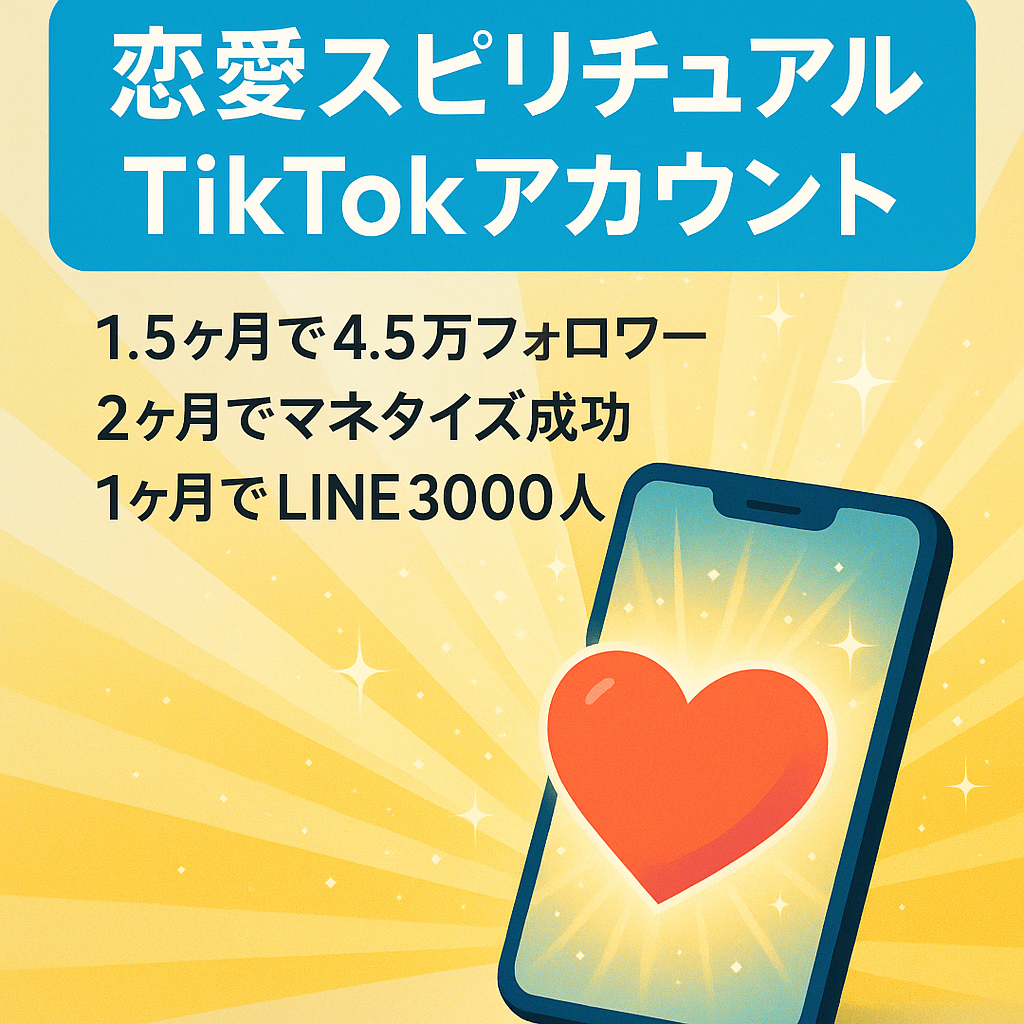 【開始1ヶ月半でフォロワー4.5万人】TikTok×恋愛スピリチュアル系アカウント